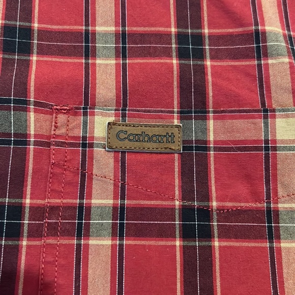 CARHARTT Long Sleeve Button Down Shirt Red Plaid, size XL - Picture 5 of 7